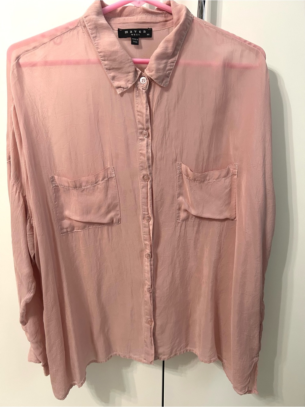 Maven West Blush Pink Button-Down Shirt